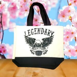 Custom Legendary Born Free Eagle Large Cavas Tote Bag
